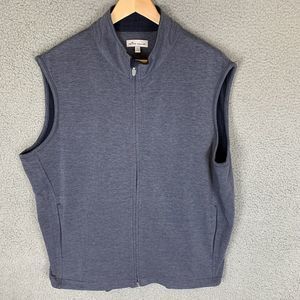 Peter Millar Vest Mens L Blue Full Zip Performance Golf Pockets Lightweight